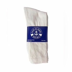 White Cotton Crew Socks - 8 Pairs